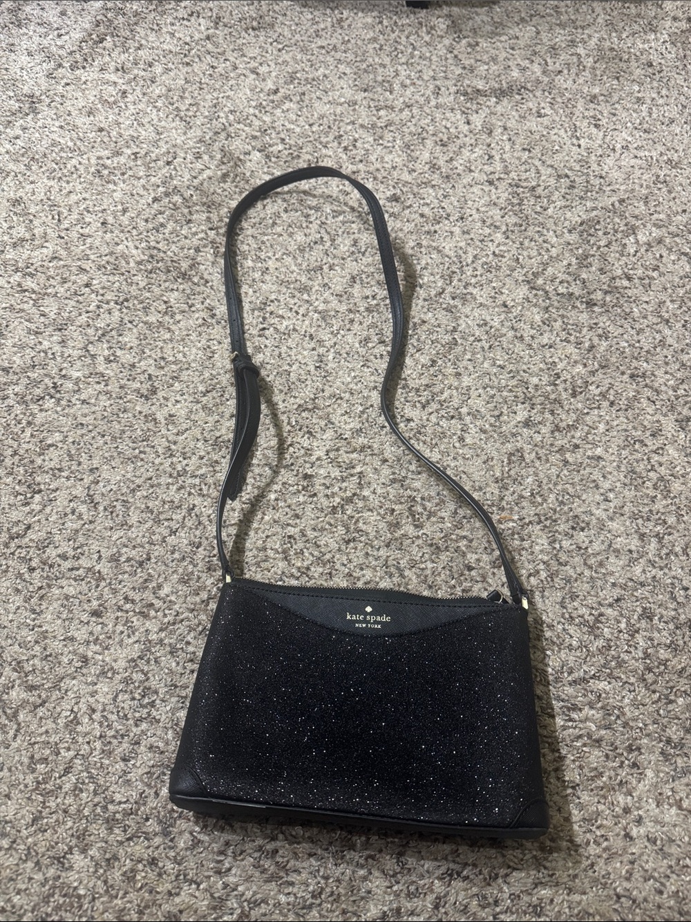 kate spade black glitter crossbody bag